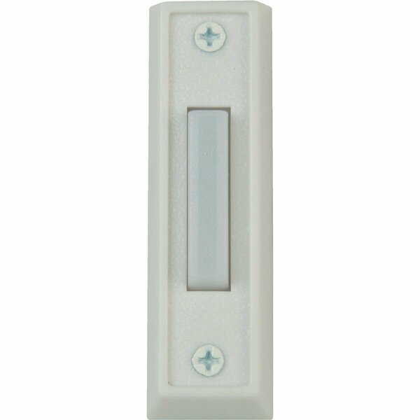 Heath-Zenith Wired White Plastic LED Lighted Doorbell Push-Button SL-315-1-00